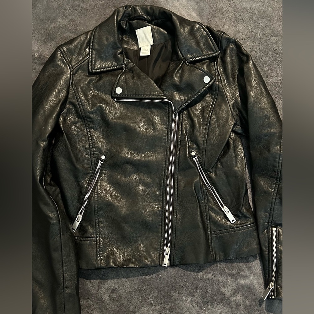 Women's Black Leather Motorcycle Jacket